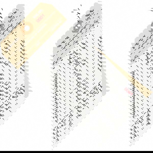 Blank Tag: 6-1/4'' High, Manila & White, Synthetic Paper